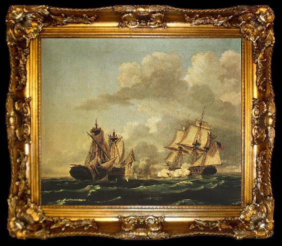 framed  Birch, Thomas Naval Battle Between the United States and the Macedonian on Oct. 30, 1812,, ta009-2